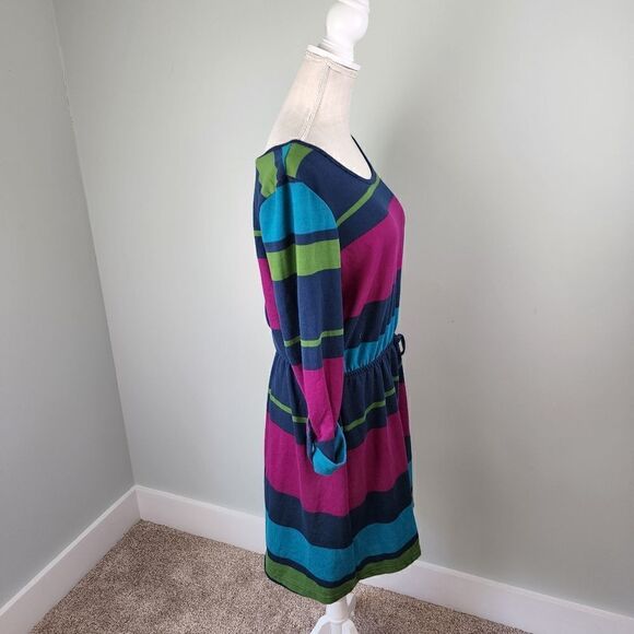 Derek Heart Women’s Elastic Tie Waist Rolled Sleeve Midi Dress Size XL - Picture 4 of 8